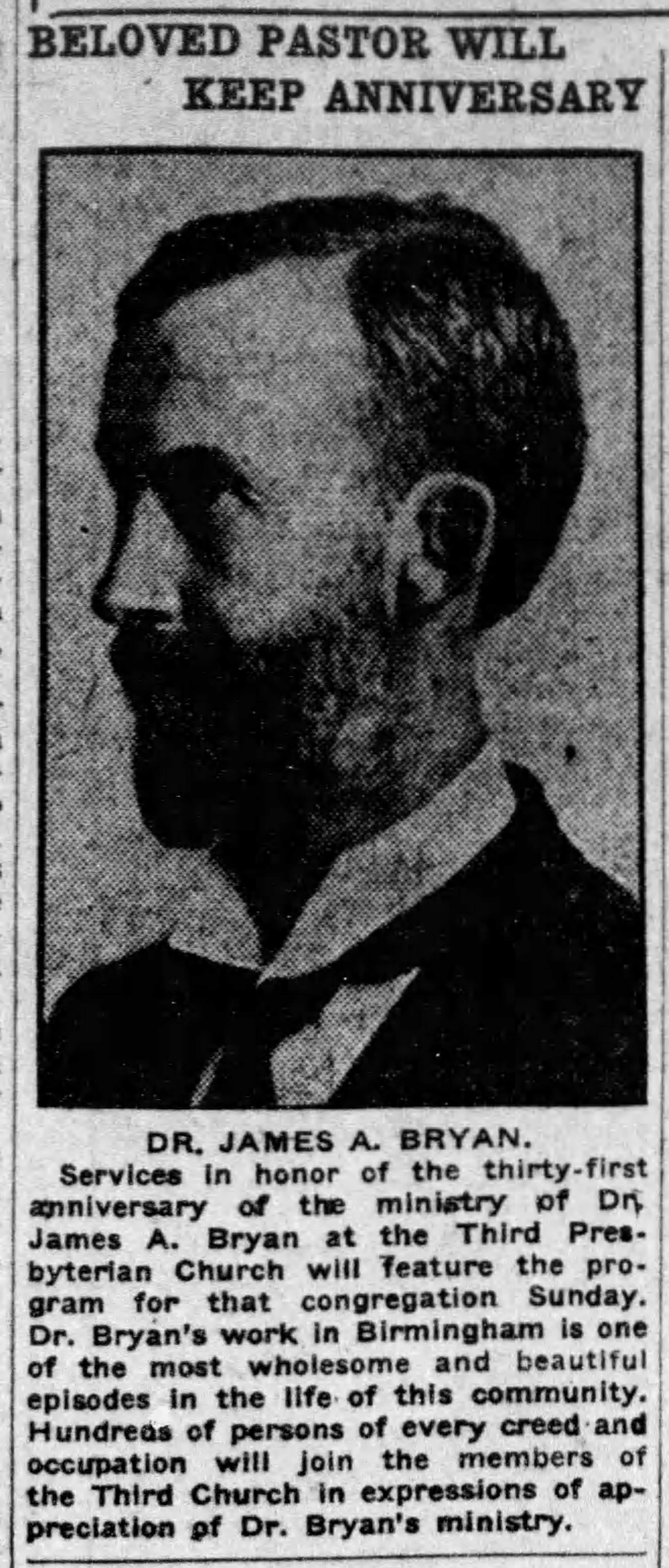 Beloved Pastor Will Keep Anniversary